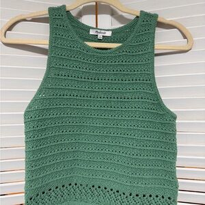 Madewell Green Crochet Knit Tank Top